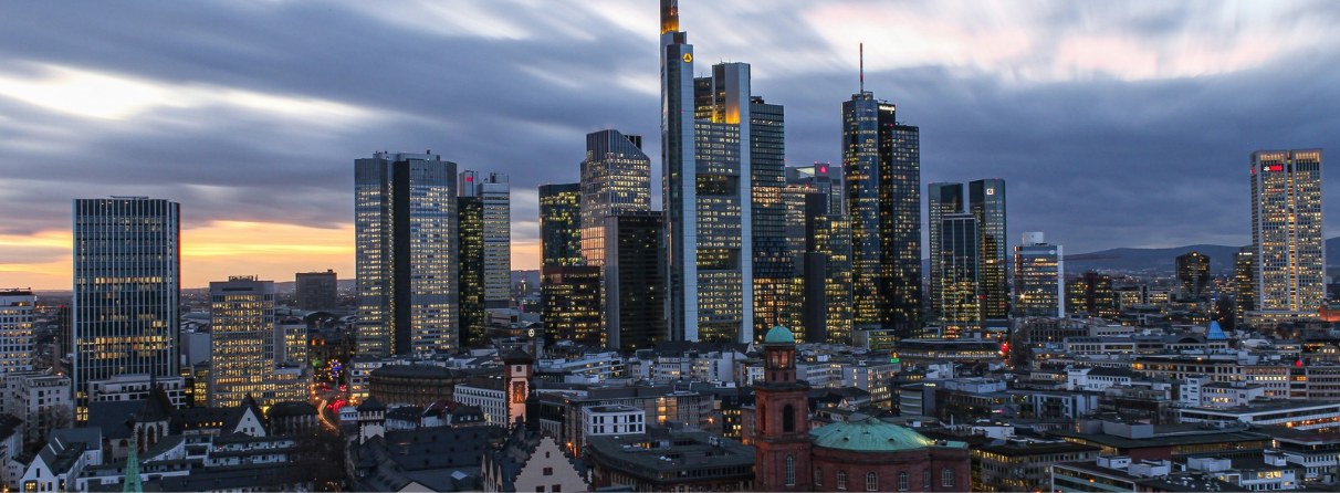Frankfurt skyline at dusk